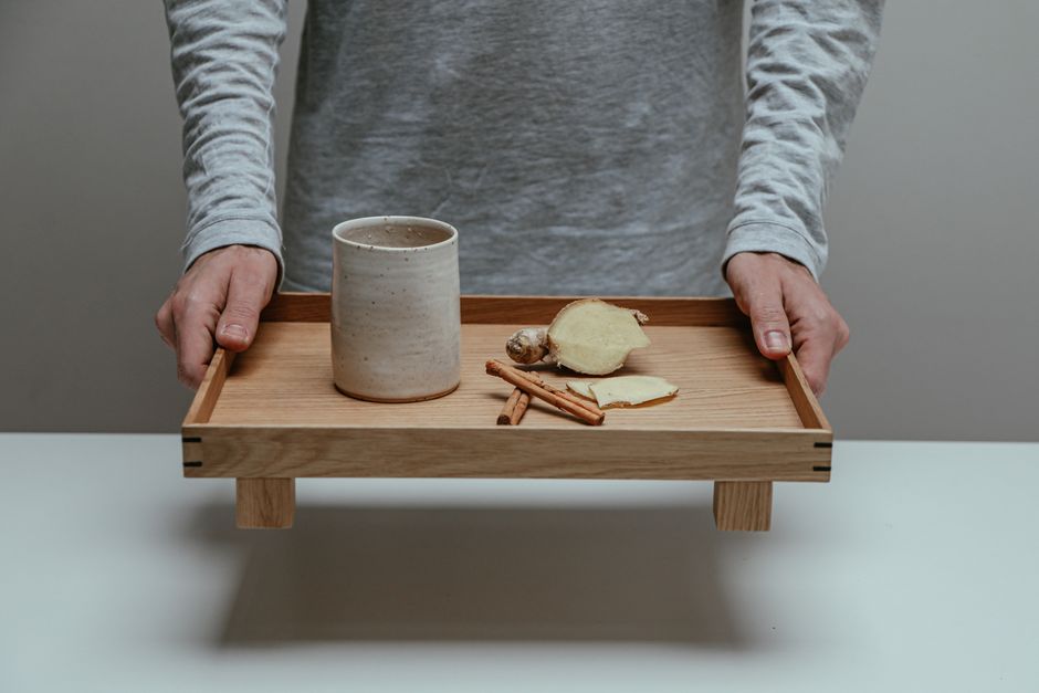 Acacia wood serving tray (set of 2)